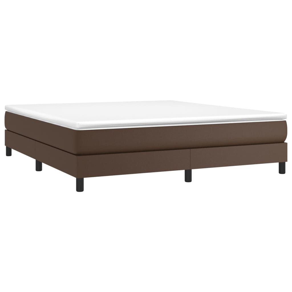 vidaXL Estrutura de cama com molas 160x200cm couro artificial castanho