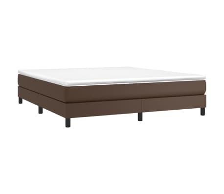 vidaXL Estrutura de cama com molas 160x200cm couro artificial castanho