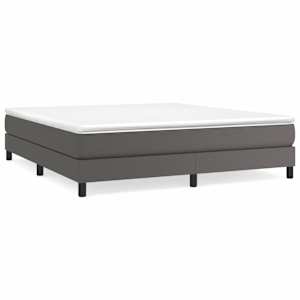 Rám postele s boxspringem šedá 180 x 200 cm umělá kůže - obrázek 2