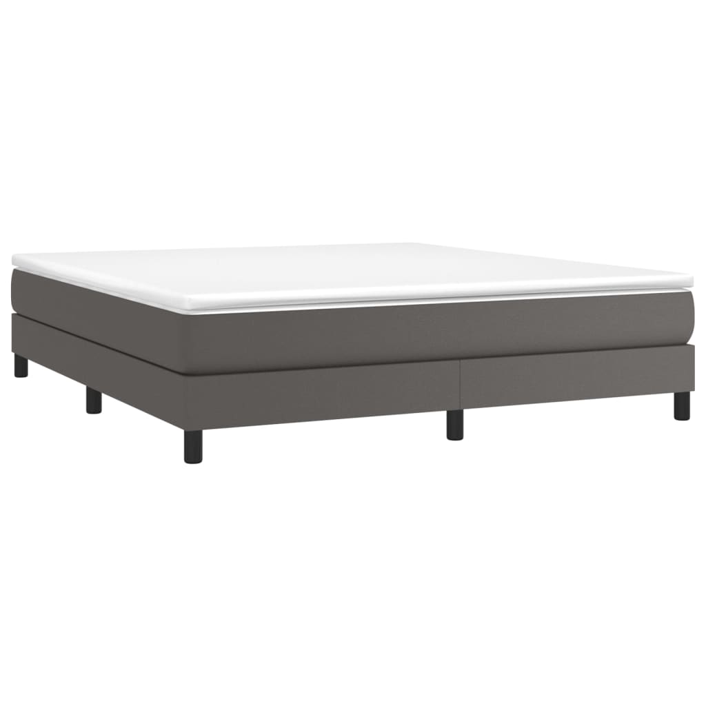 vidaXL Bedframe kunstleer grijs 180x200 cm afbeelding