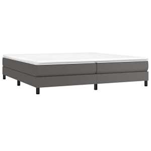Rám postele s boxspringem šedá 200 x 200 cm umělá kůže - obrázek 3