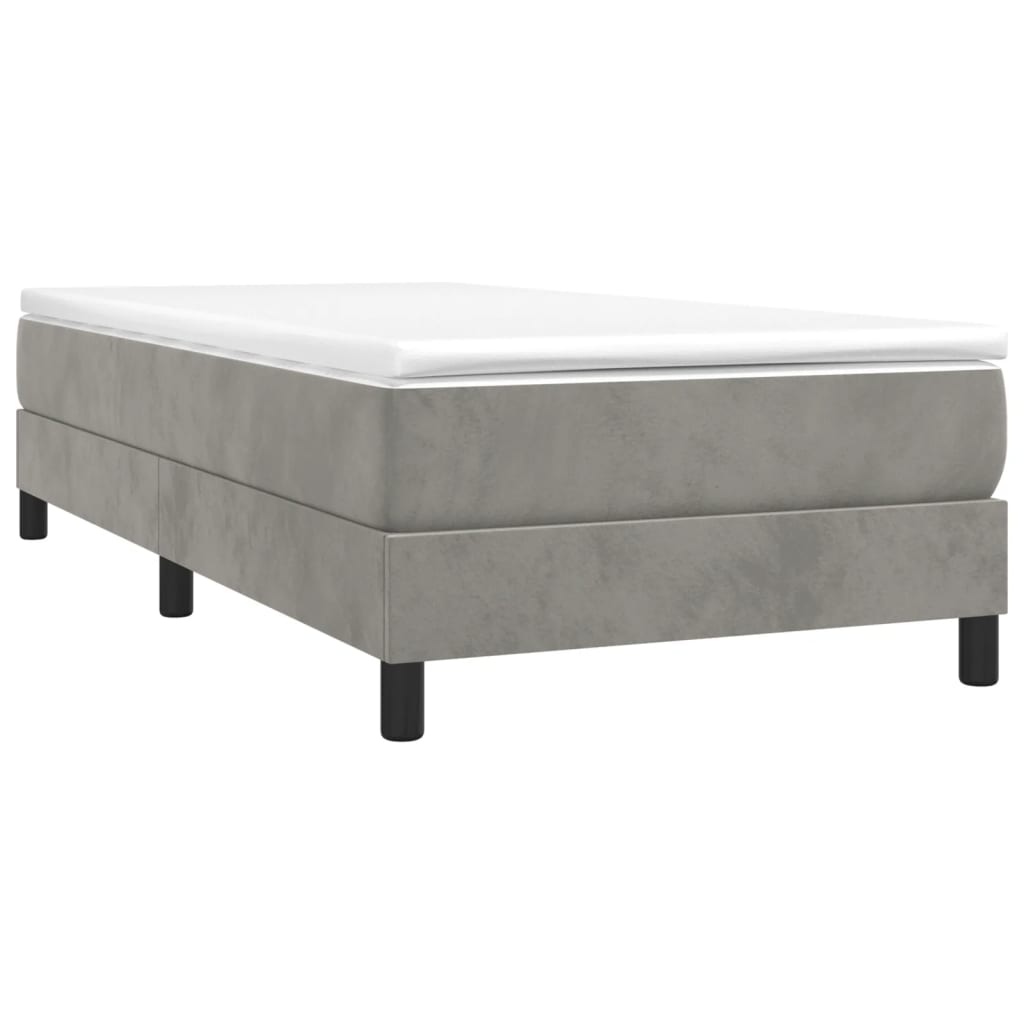 vidaXL Bedframe zonder matras 90x190 cm fluweel lichtgrijs afbeelding