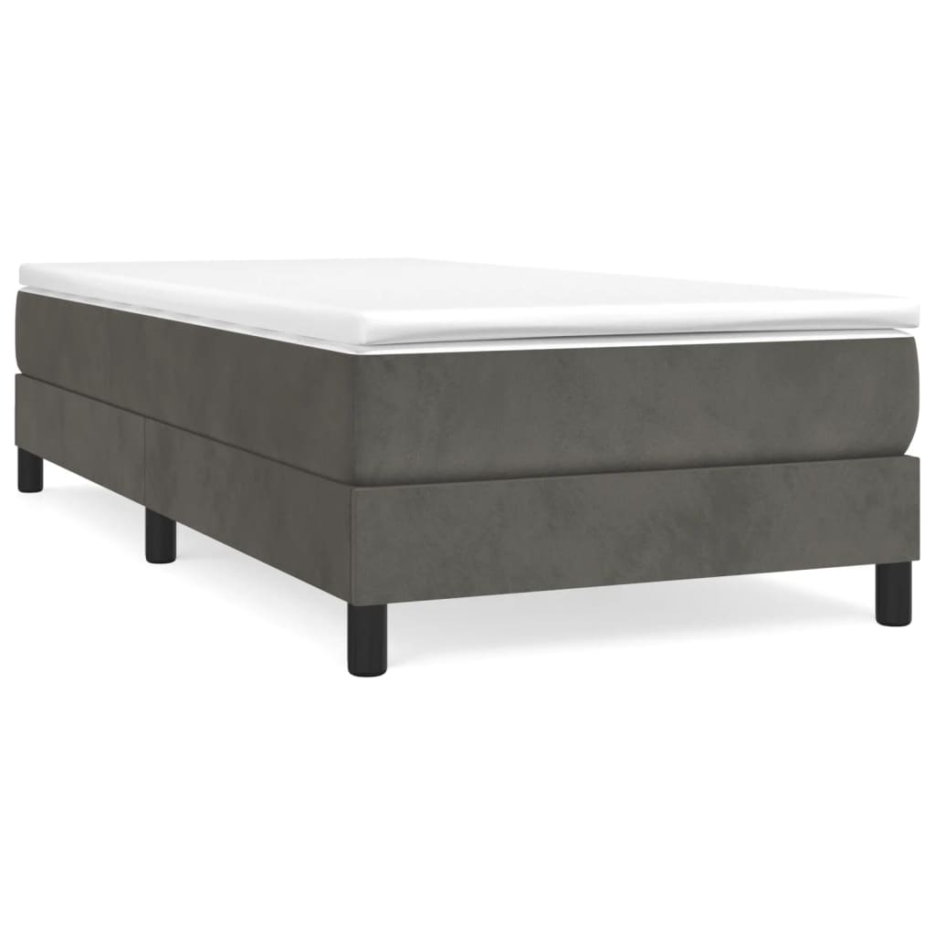 E-shop vidaXL Posteľný rám s boxspringom tmavosivá 90x190 cm zamat