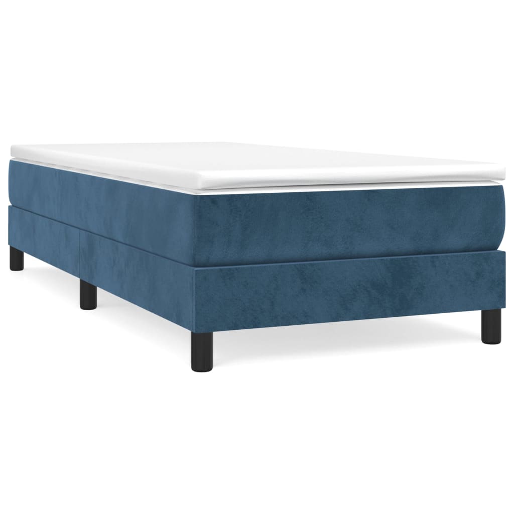 vidaXL Boxspringframe fluweel donkerblauw 90x190 cm
