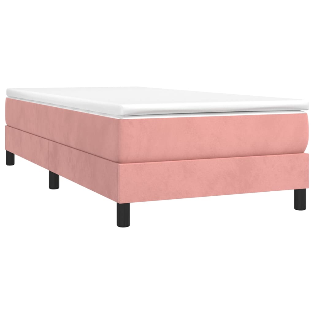 Box spring postel růžová 90 x 190 cm samet