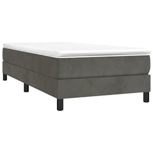 Rám postele s boxspringem tmavě šedý 90 x 200 cm samet - obrázek 3