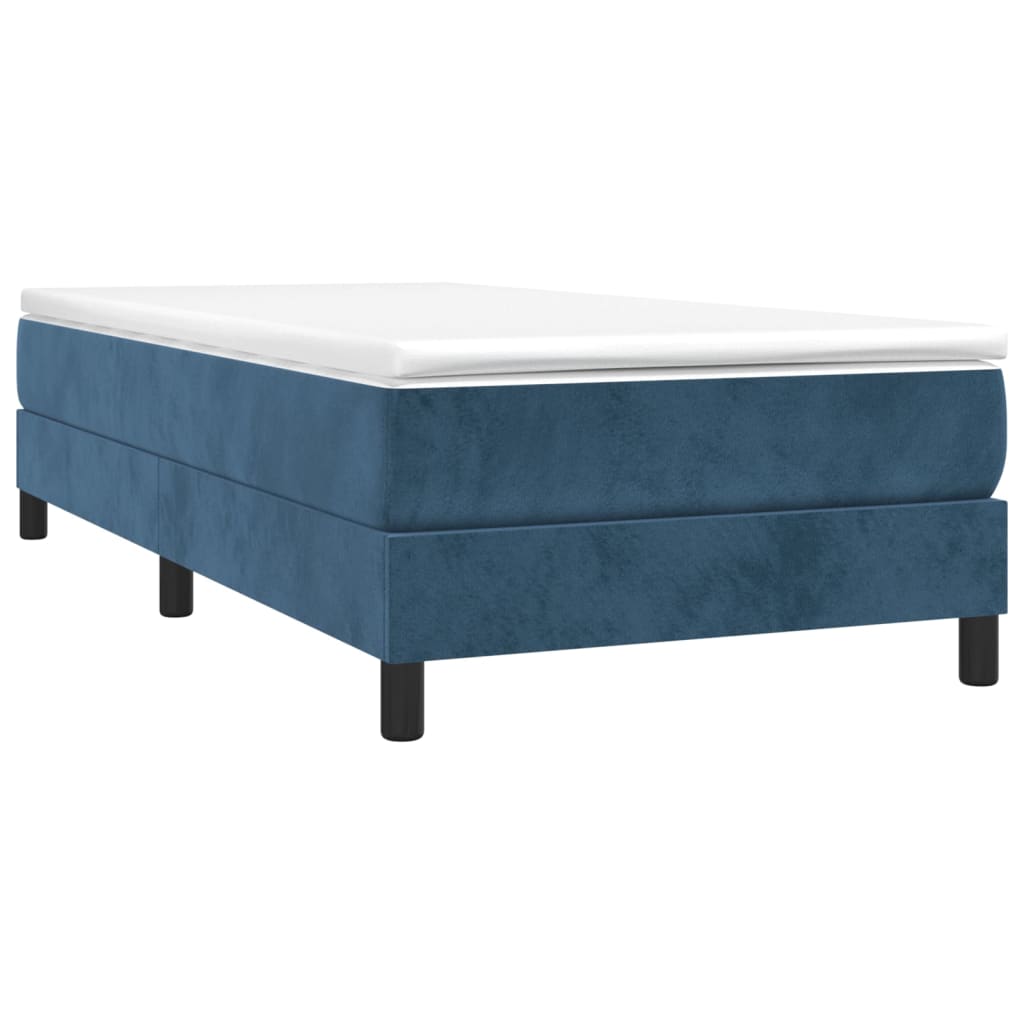 vidaXL Bedframe zonder matras 90x200 cm fluweel donkerblauw afbeelding