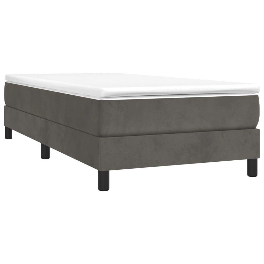 vidaXL Bedframe zonder matras 100x200 cm fluweel donkergrijs afbeelding