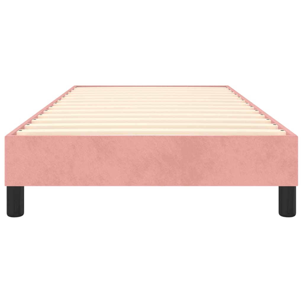rózsaszín bársony rugós ágykeret 100x200 cm