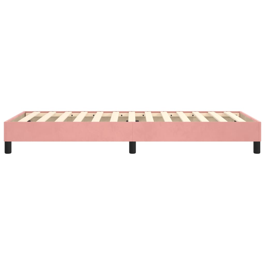 rózsaszín bársony rugós ágykeret 100x200 cm