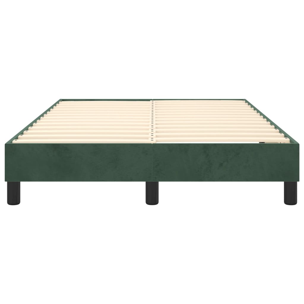 Box spring posteljni okvir temno zelen 120x200 cm žamet