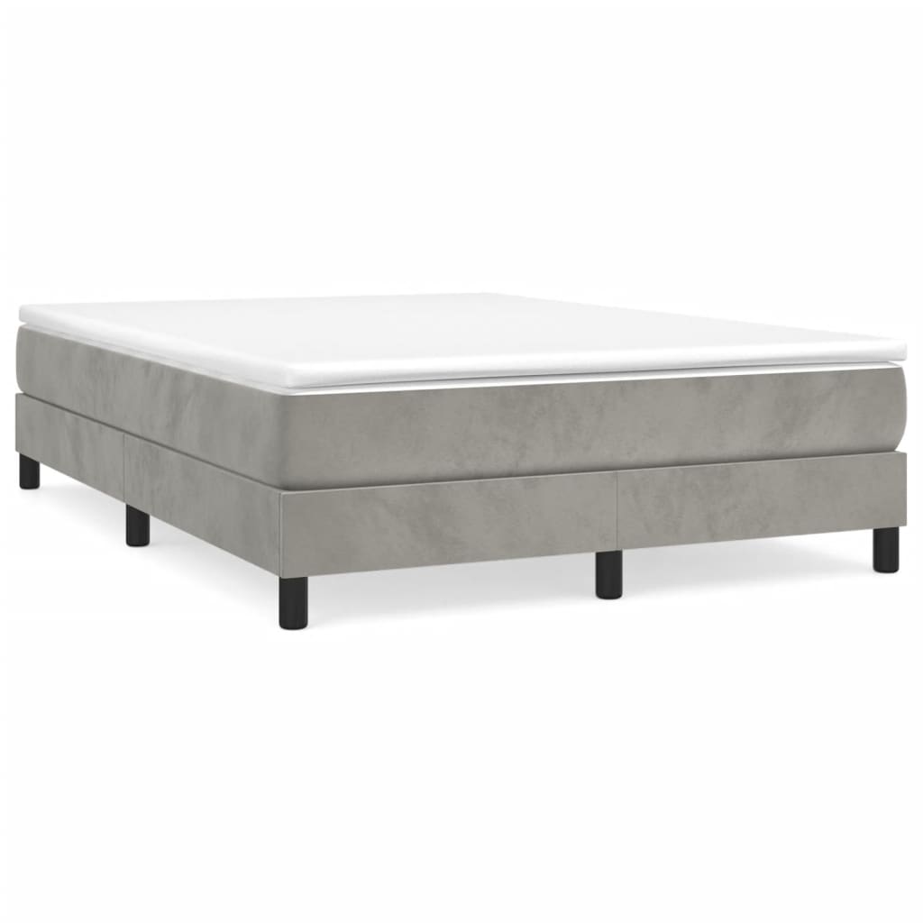 VidaXL Boxspring Bed 140x190 Cm Fluweel Lichtgrijs