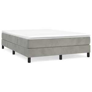 Rám postele s boxspringem světle šedý 140 x 190 cm samet - obrázek 2