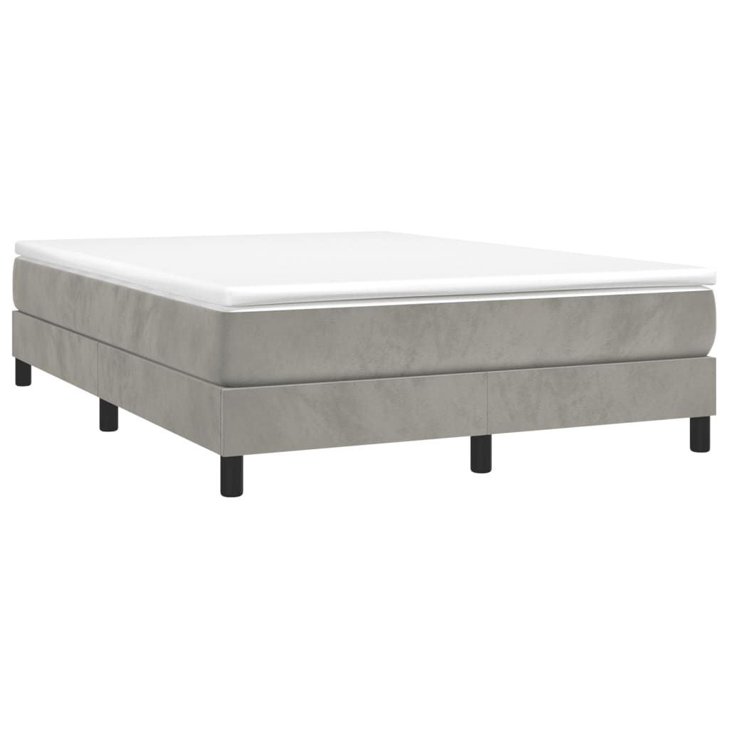 vidaXL Bedframe zonder matras 140x190 cm fluweel lichtgrijs afbeelding