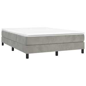 Rám postele s boxspringem světle šedý 140 x 190 cm samet - obrázek 3