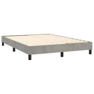 Rám postele s boxspringem světle šedý 140 x 190 cm samet - obrázek 4