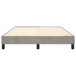 Rám postele s boxspringem světle šedý 140 x 190 cm samet - obrázek 5