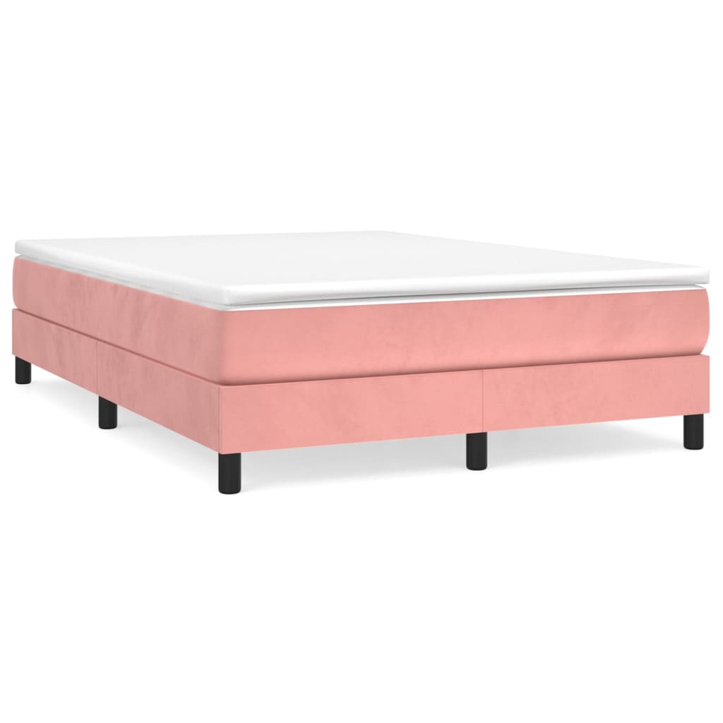 Thumbnail - vidaXL Boxspringbettgestell Rosa 140x190 cm Samt