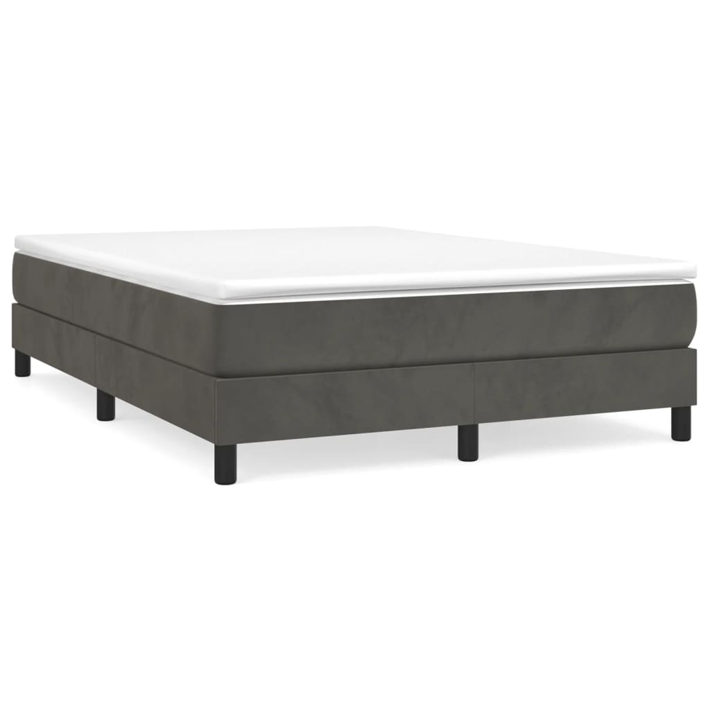 vidaXL Boxspringframe fluweel donkergrijs 140x200 cm