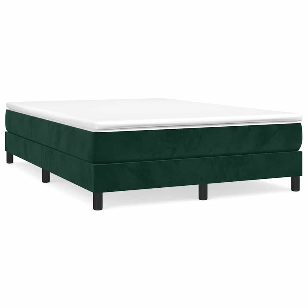 E-shop vidaXL Posteľný rám s boxspringom tmavozelený 140x200 cm zamat