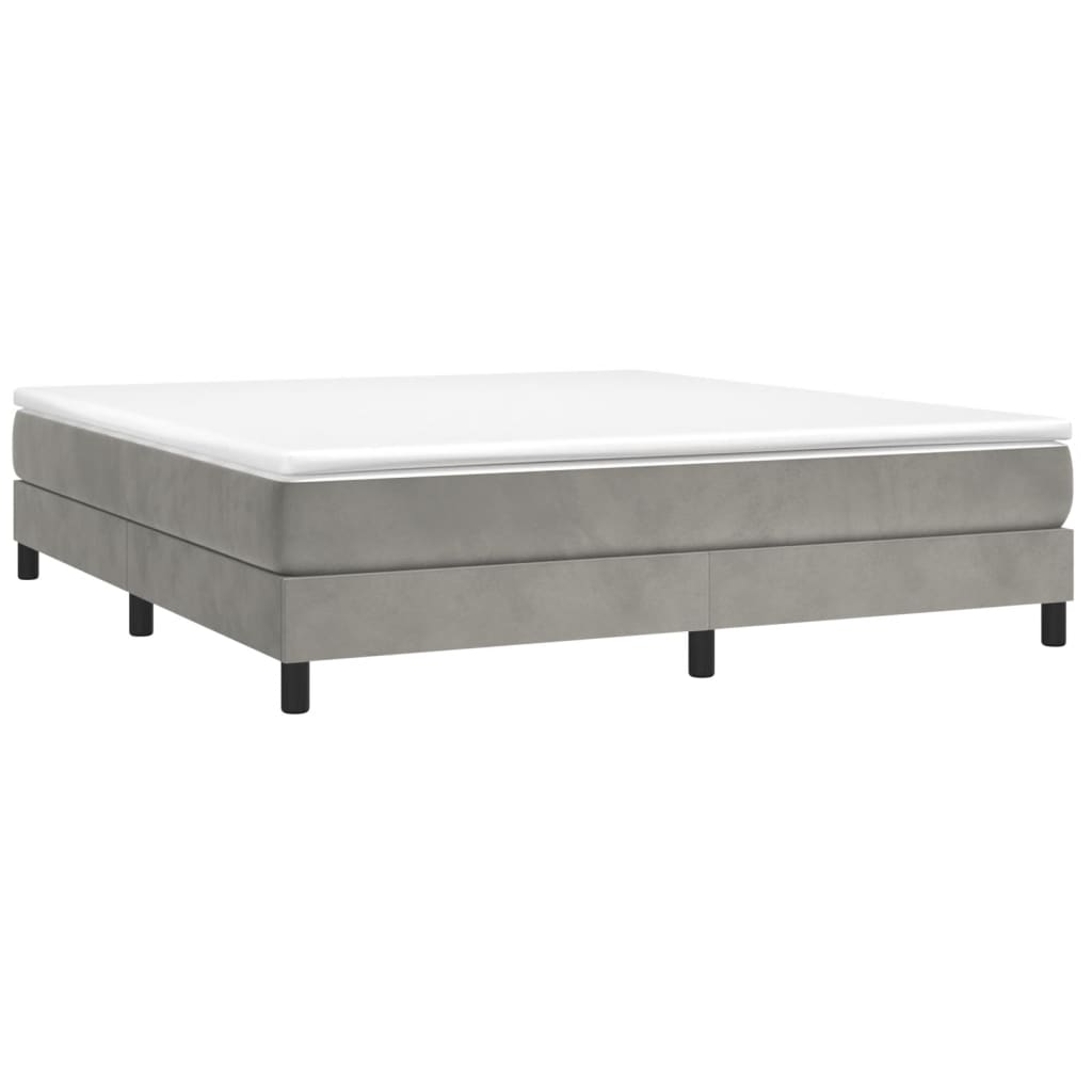 vidaXL Bedframe zonder matras 160x200 cm fluweel lichtgrijs afbeelding