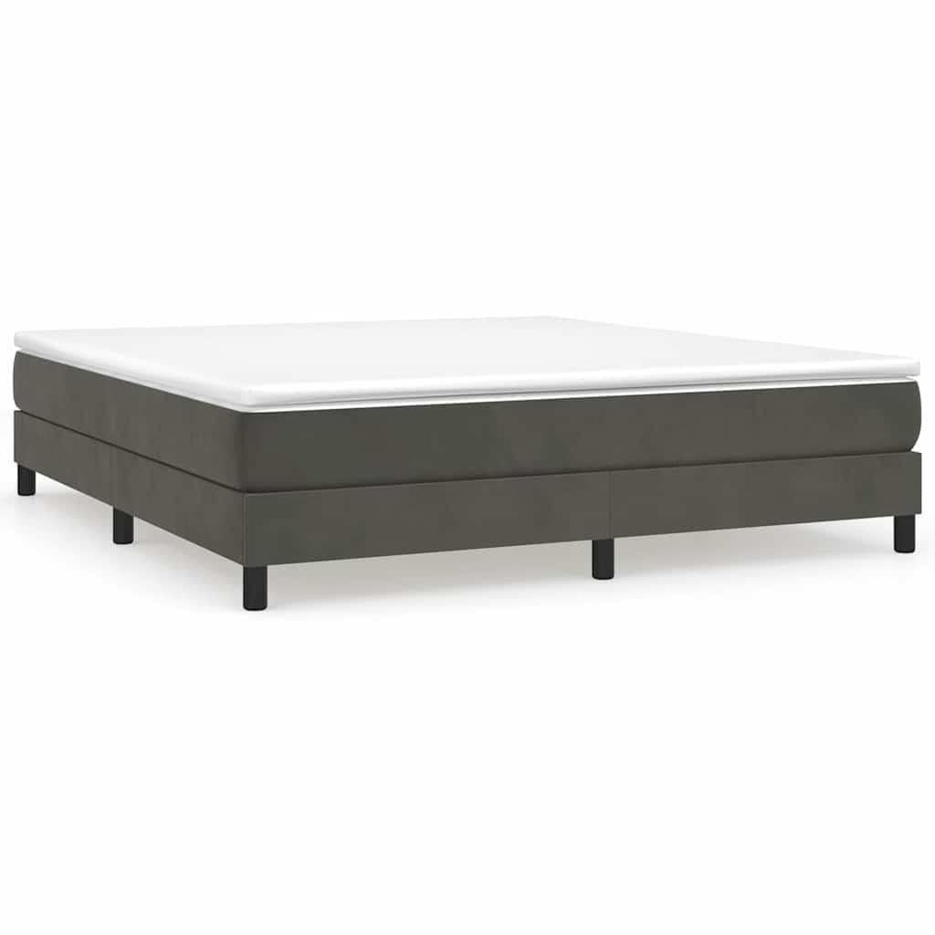vidaXL Boxspring bed 160x200 cm fluweel donkergrijs grijs, foto 3