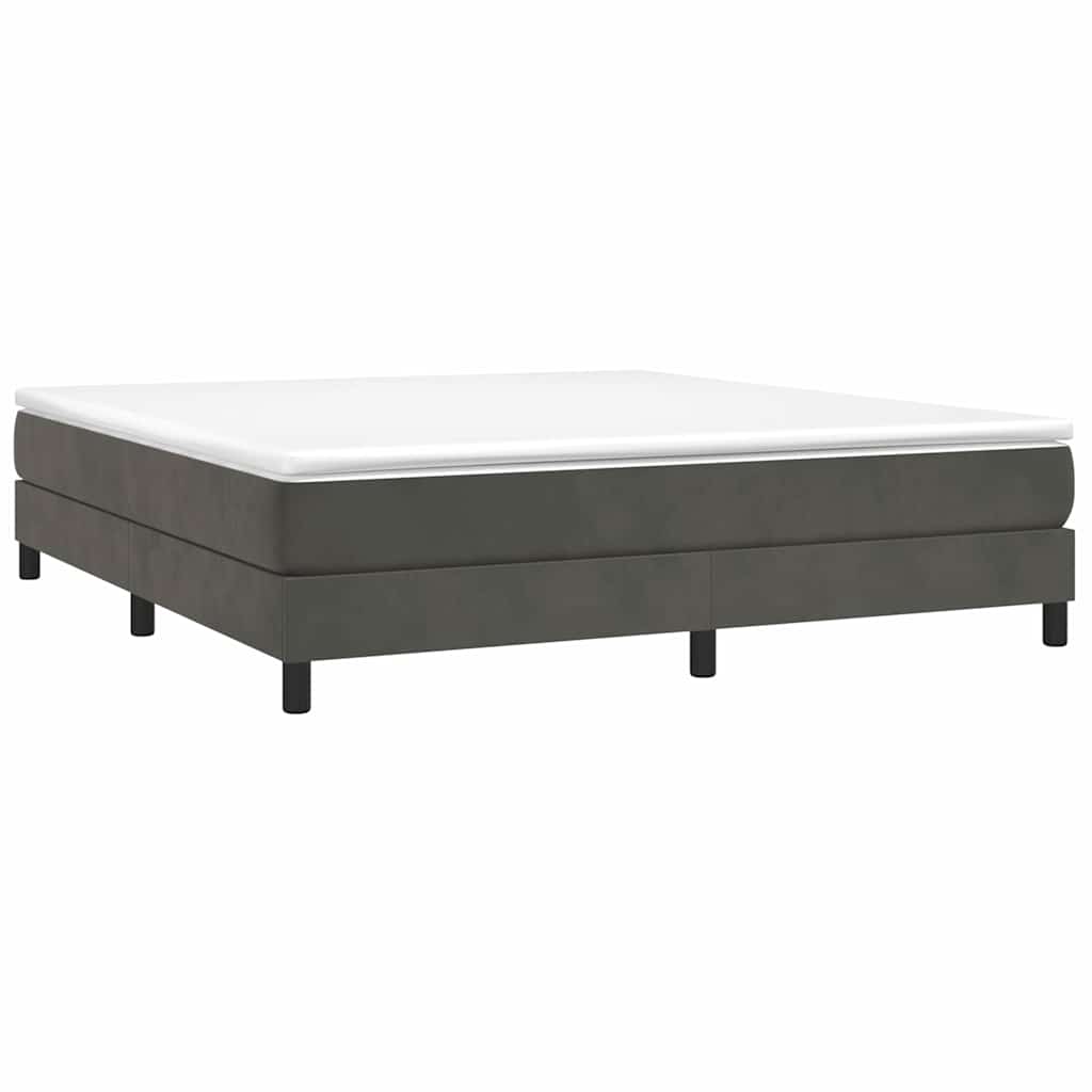 vidaXL Boxspring bed 160x200 cm fluweel donkergrijs grijs, foto 2