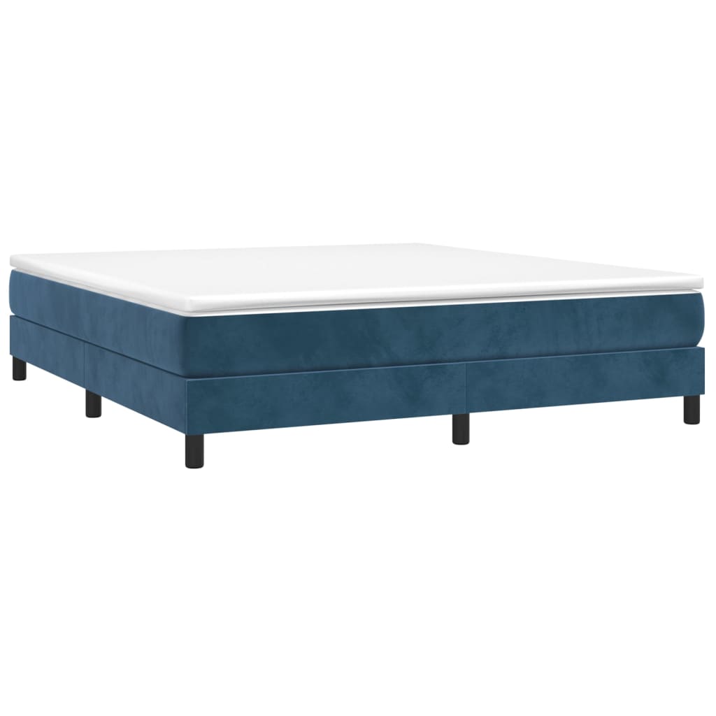 vidaXL Bedframe zonder matras 160x200 cm fluweel donkerblauw afbeelding