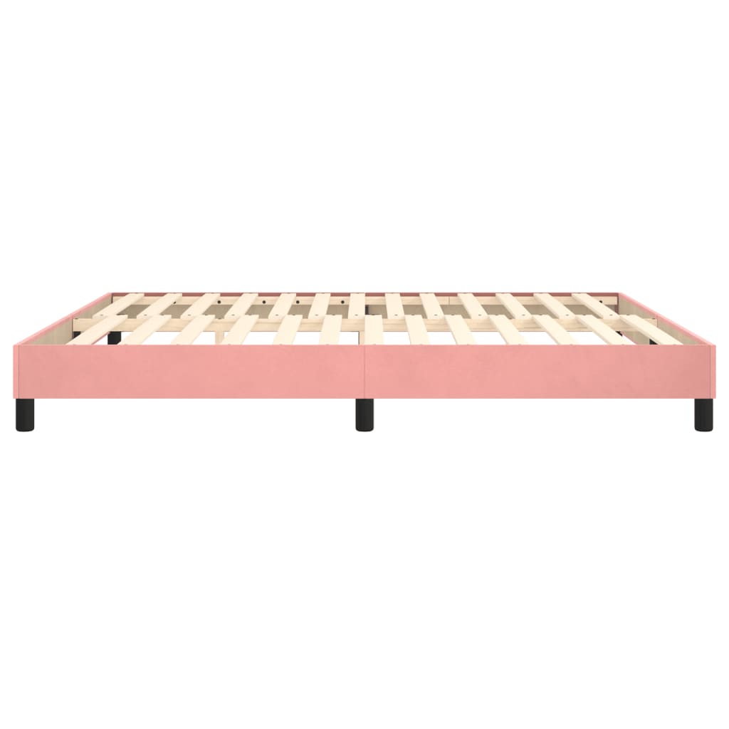 rózsaszín bársony rugós ágykeret 160x200 cm
