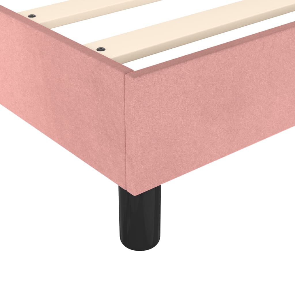 rózsaszín bársony rugós ágykeret 160x200 cm