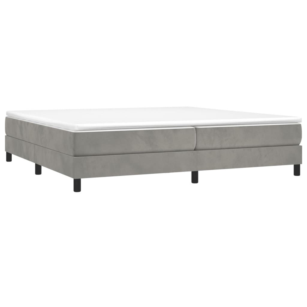 vidaXL Bedframe zonder matras 200x200 cm fluweel lichtgrijs afbeelding