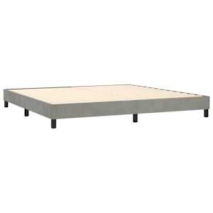 Rám postele s boxspringem světle šedý 200 x 200 cm samet - obrázek 4