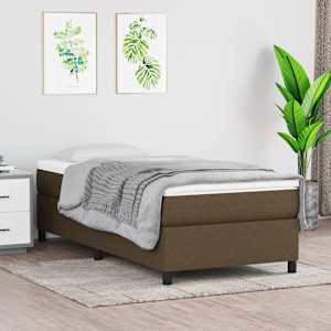 Rám postele s boxspringem tmavě hnědá 80 x 200 cm textil - obrázek 1