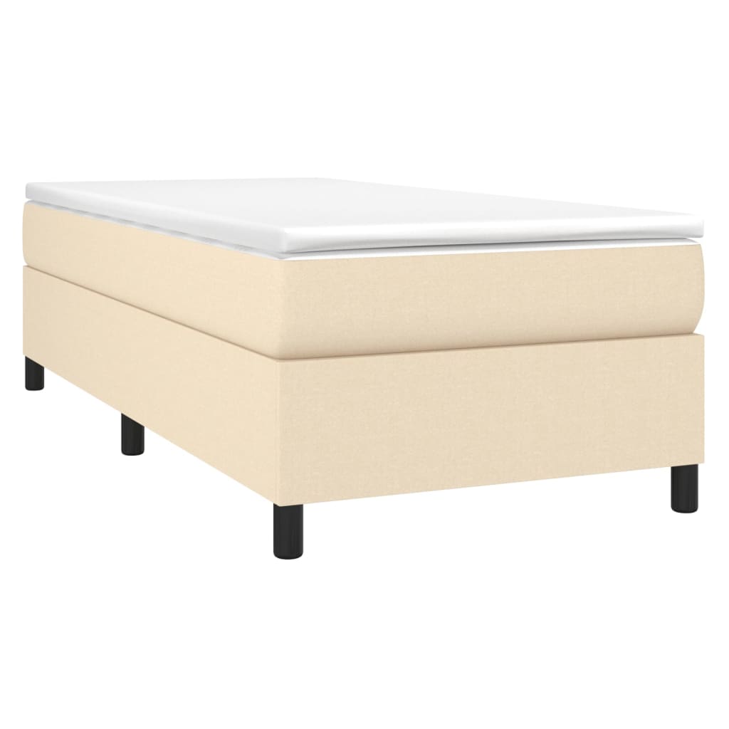 vidaXL Bedframe zonder matras 80x200 cm stof crèmekleurig afbeelding