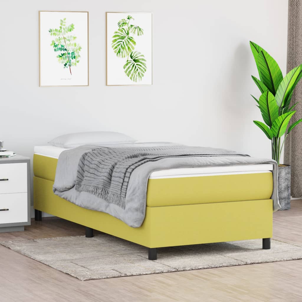 Obrázek vidaXL Box spring postel zelená 80 x 200 cm textil