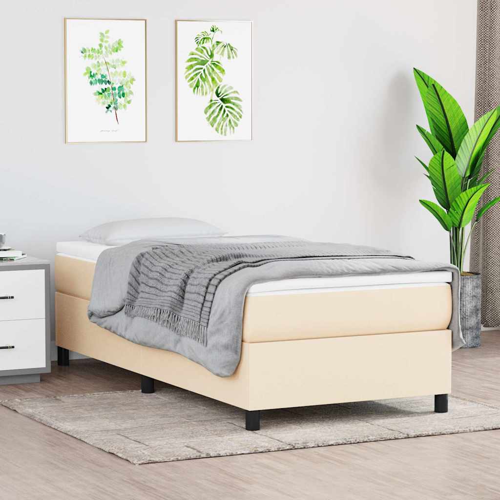 vidaXL ��ko kontynentalne Kremowa 90x190 cm Tkanina
