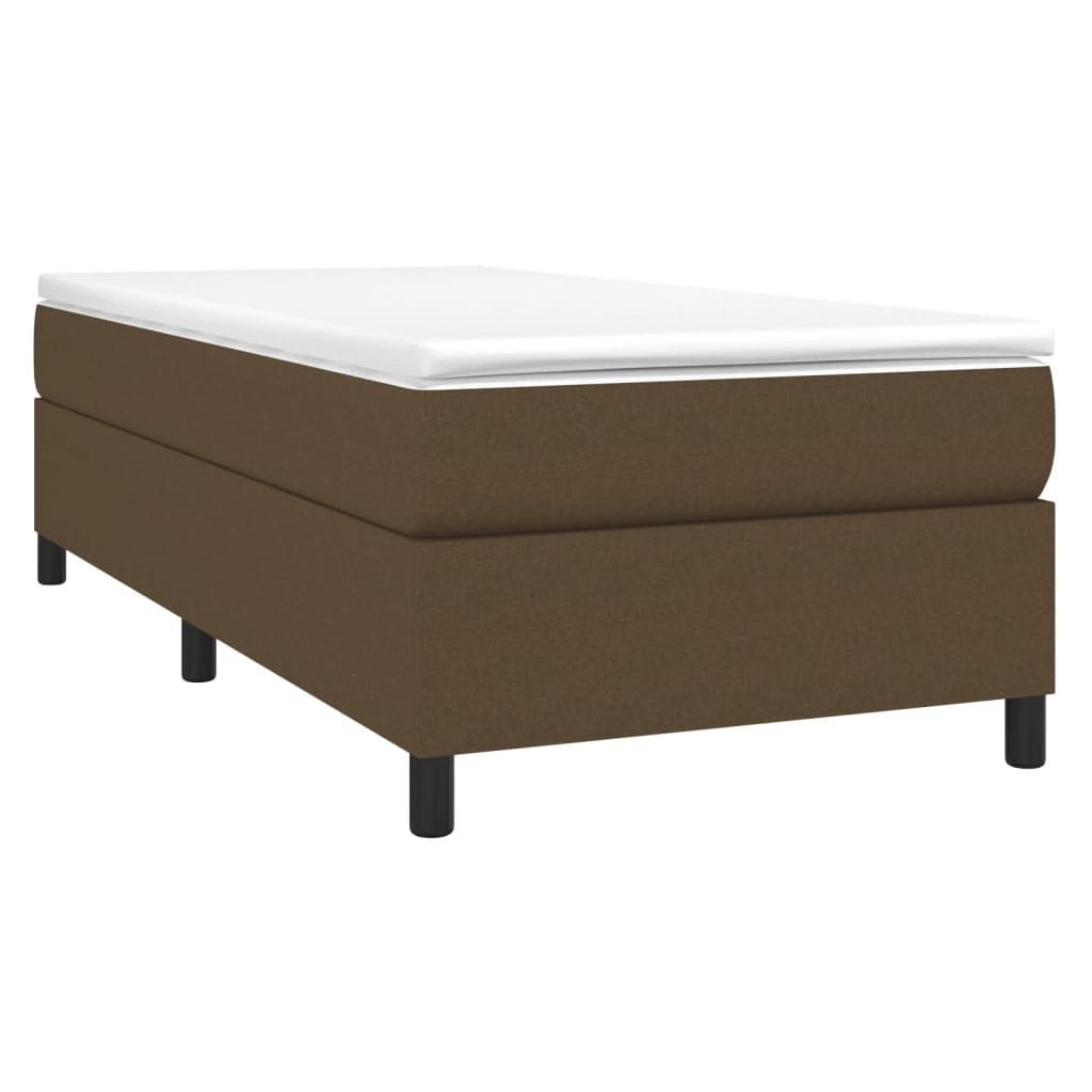 vidaXL Bedframe zonder matras 90x200 cm stof donkerbruin afbeelding