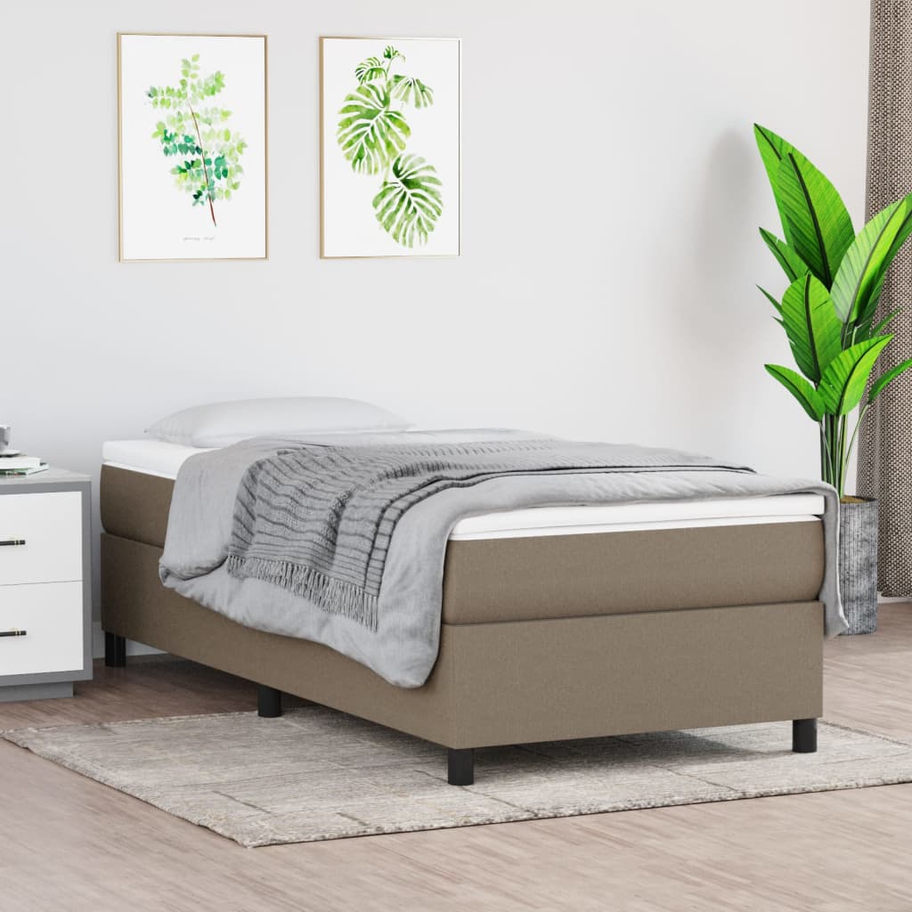 Boxspringbett Taupe 90×200 cm Stoff