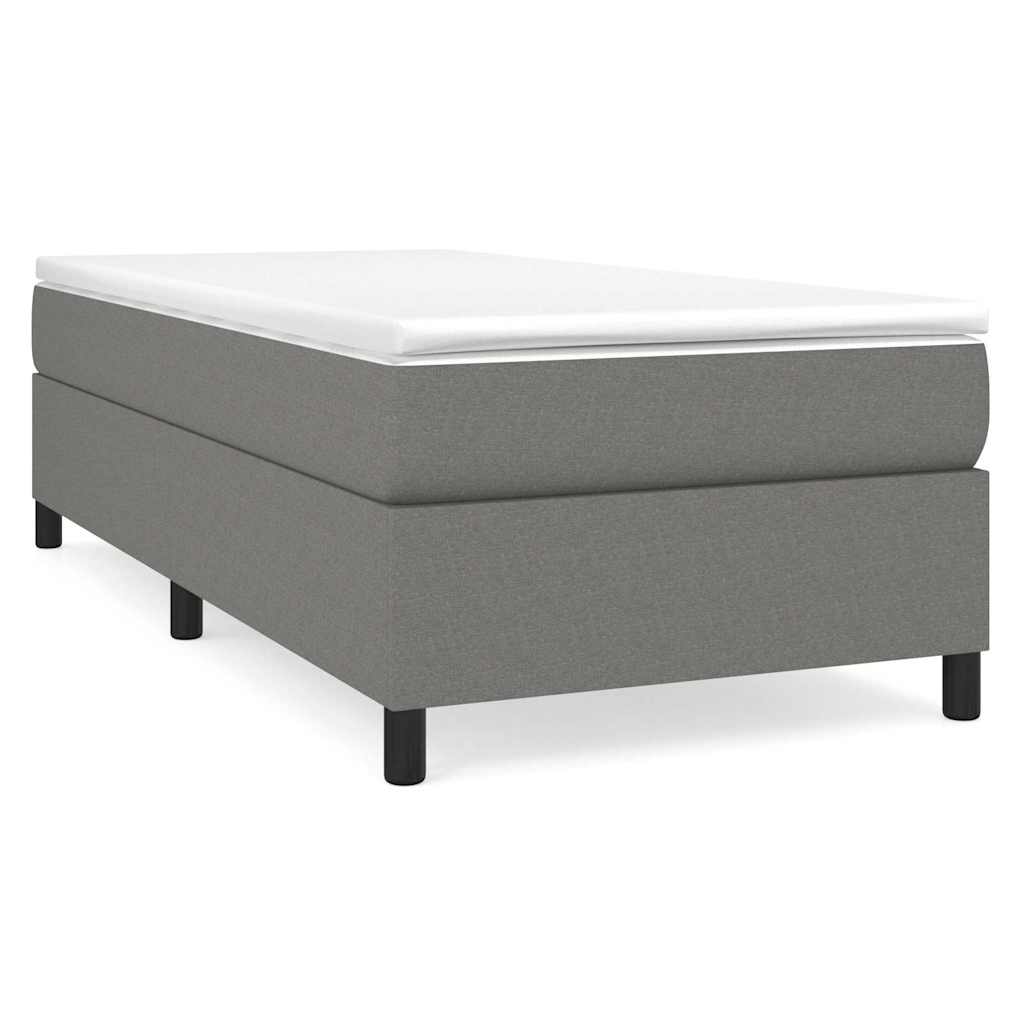 vidaXL Rám postele s boxspringem tmavě šedá 100 x 200 cm textil