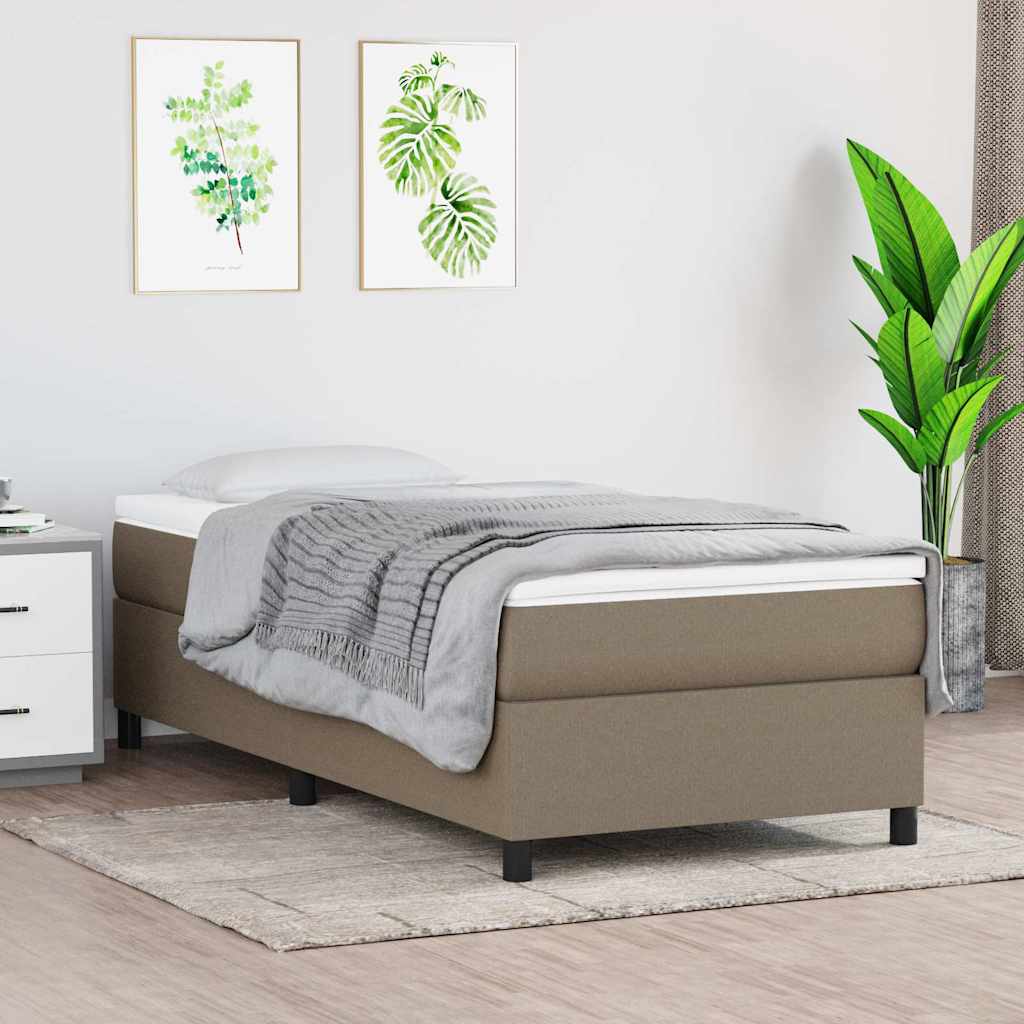 vidaXL ��ko kontynentalne, taupe, 100x200 cm, obita tkanin�