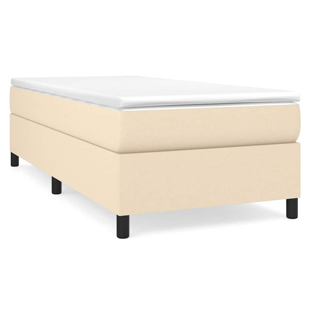 vidaXL Rám postele s boxspringem krémová 100 x 200 cm textil