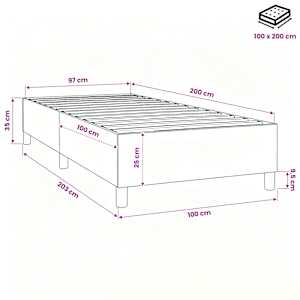 Rám postele s boxspringem zelený 100x200 cm textil - obrázek 11