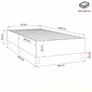 Rám postele s boxspringem zelený 100x200 cm textil - obrázek 9