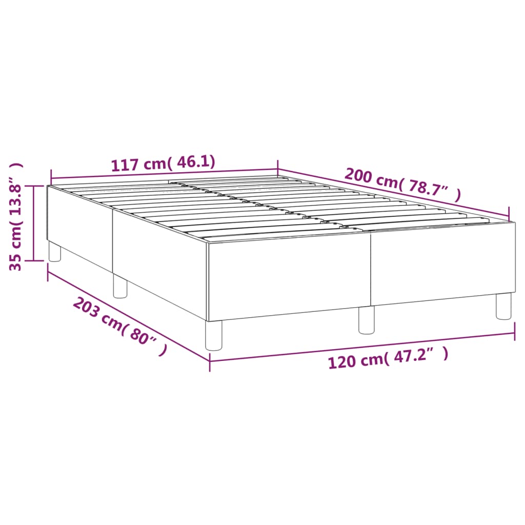 Okvir za krevet s oprugama crni 120x200 cm od tkanine