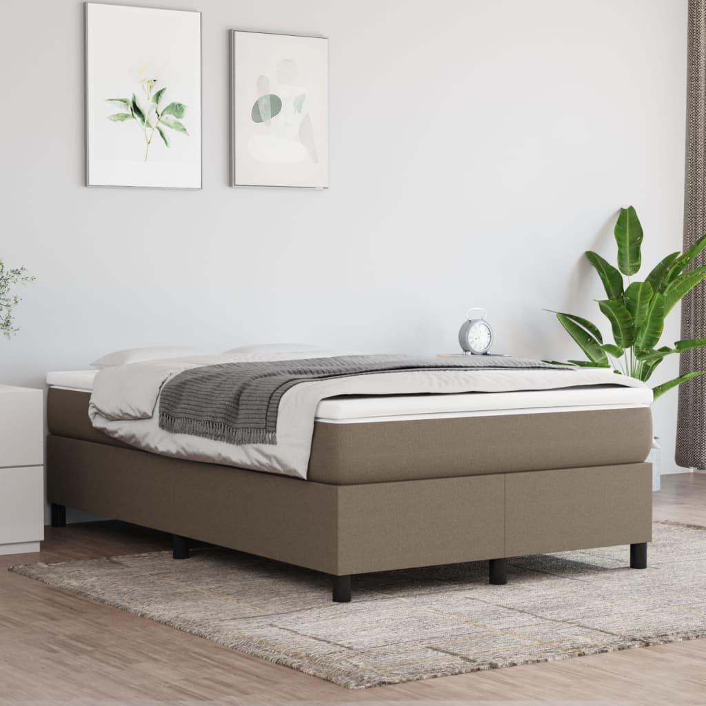 vidaXL Rama ka bez materaca, taupe, 120x200 cm, obita tkanin