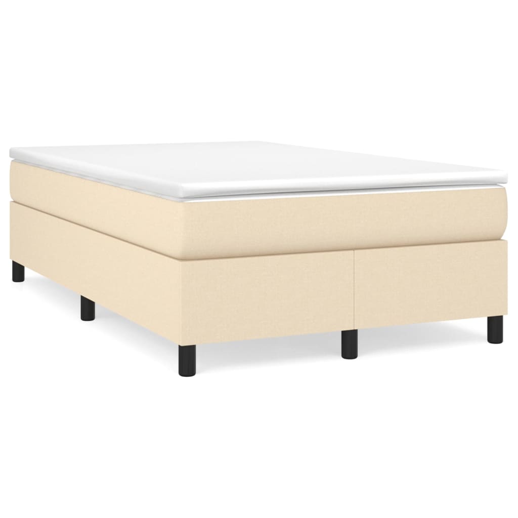 E-shop vidaXL Posteľný rám s boxspringom krémová 120x200 cm látka