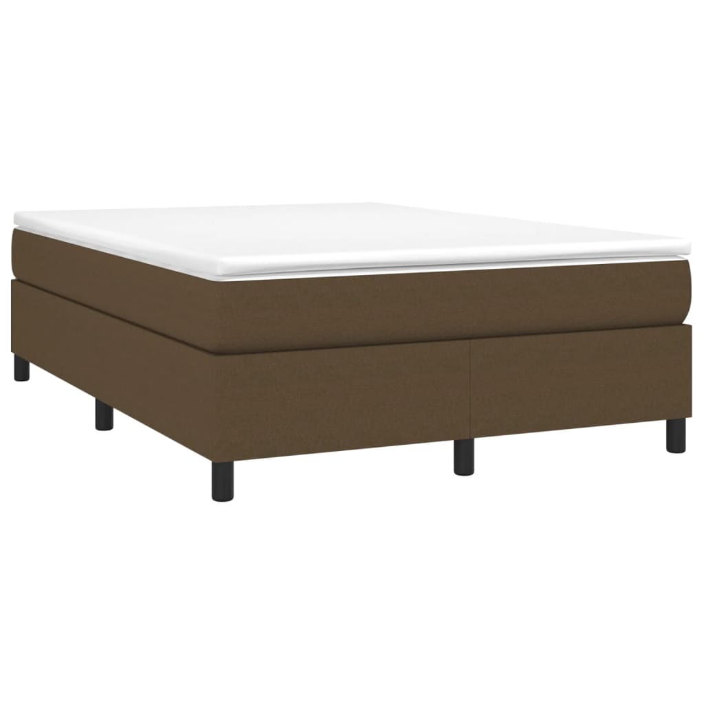 vidaXL Bedframe zonder matras stof donkerbruin 140x190 cm afbeelding