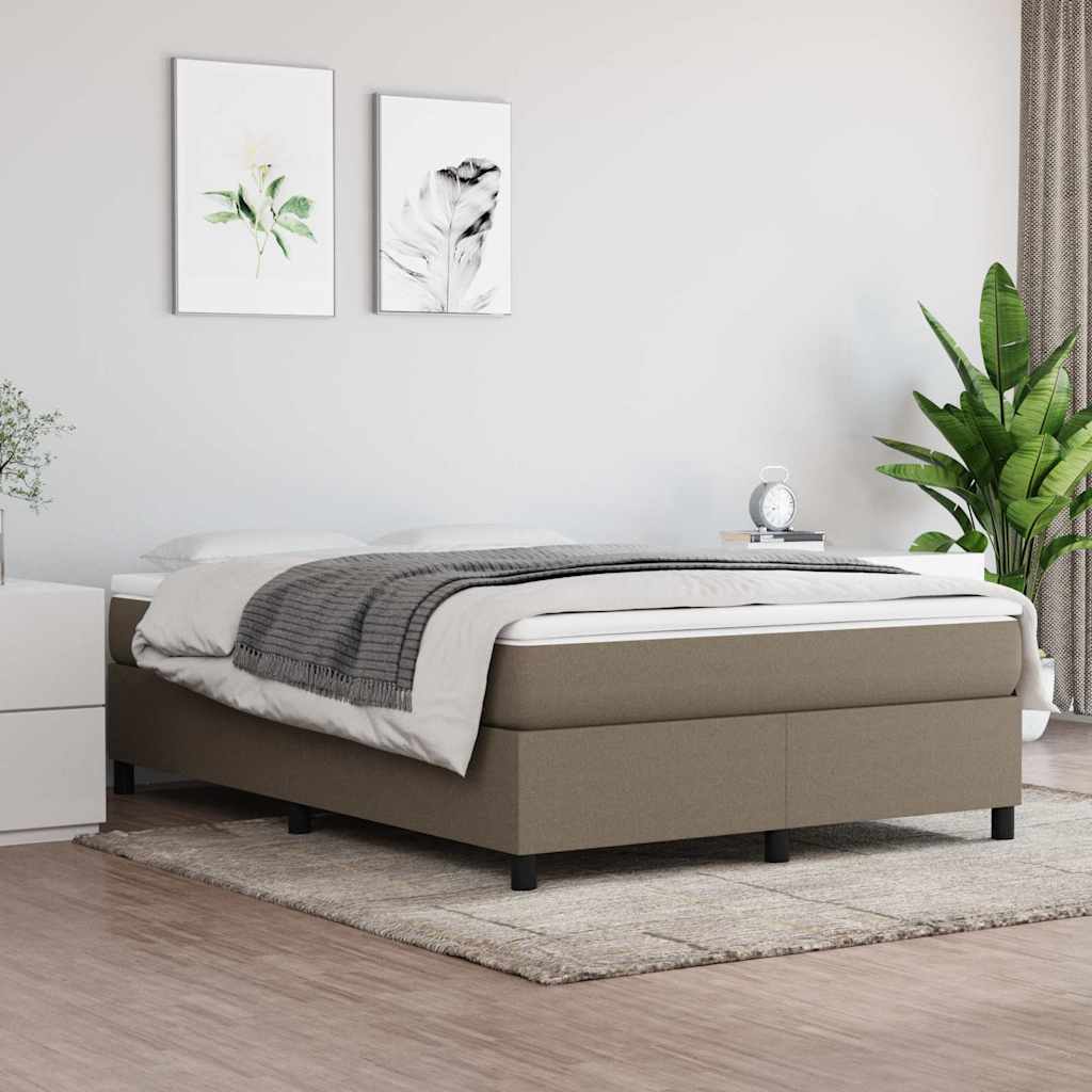 vidaXL ��ko kontynentalne, taupe, 140x190 cm, obita tkanin�