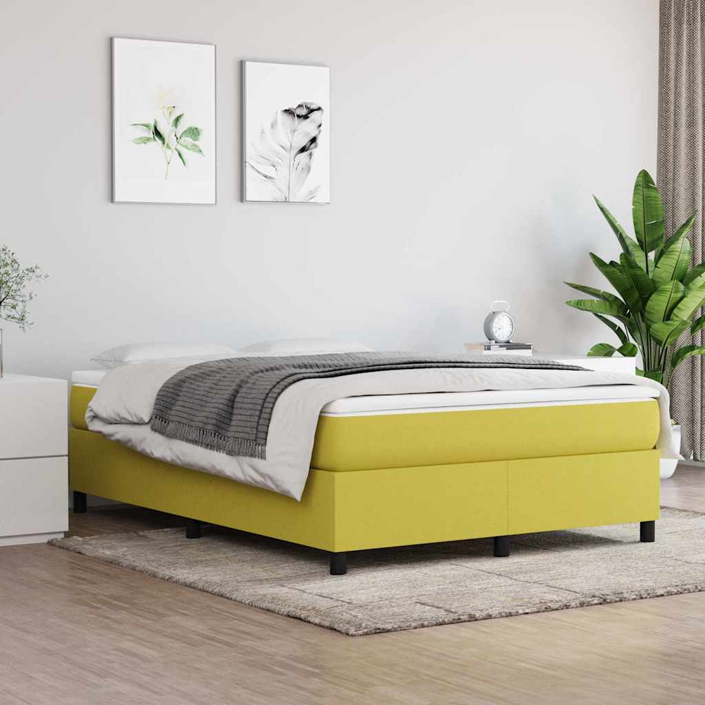 vidaXL ��ko kontynentalne, zielona, 140x190 cm, obita tkanin�