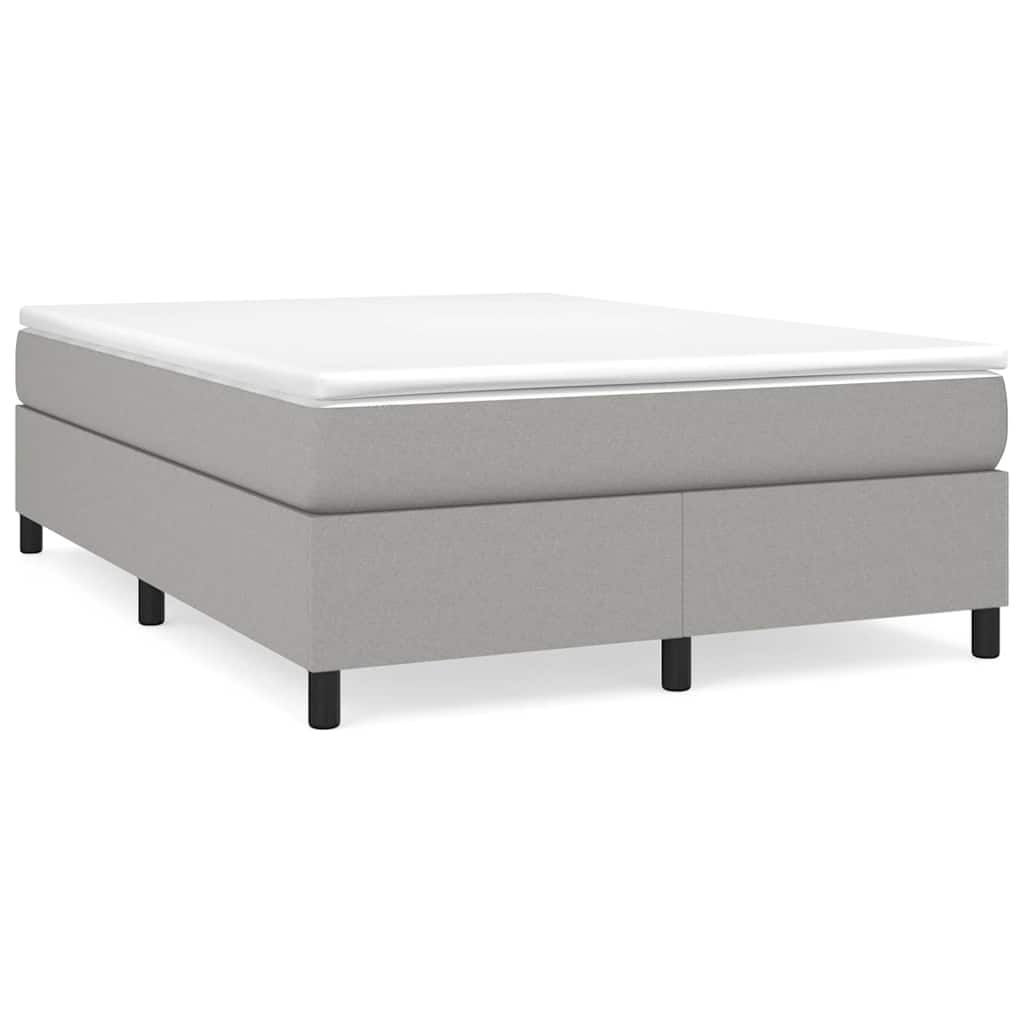 vidaXL Boxspring bed stof lichtgrijs 140x200 cm grijs, foto 3